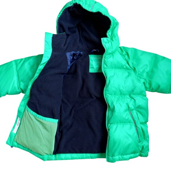 Crewcuts Green Puffer Jacket Kids Size 4/5 – Hooded Winter Coat Unisex - Picture 4 of 7